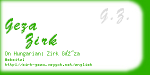 geza zirk business card